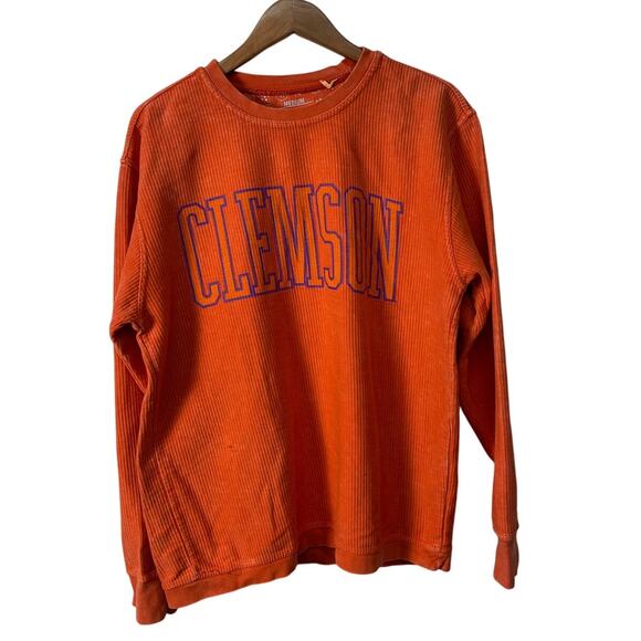 Pressbox Other - Pressbox Clemson Tigers Comfy Cord Sweatshirt Mens Medium Orange Ribbed‎ PK 8280